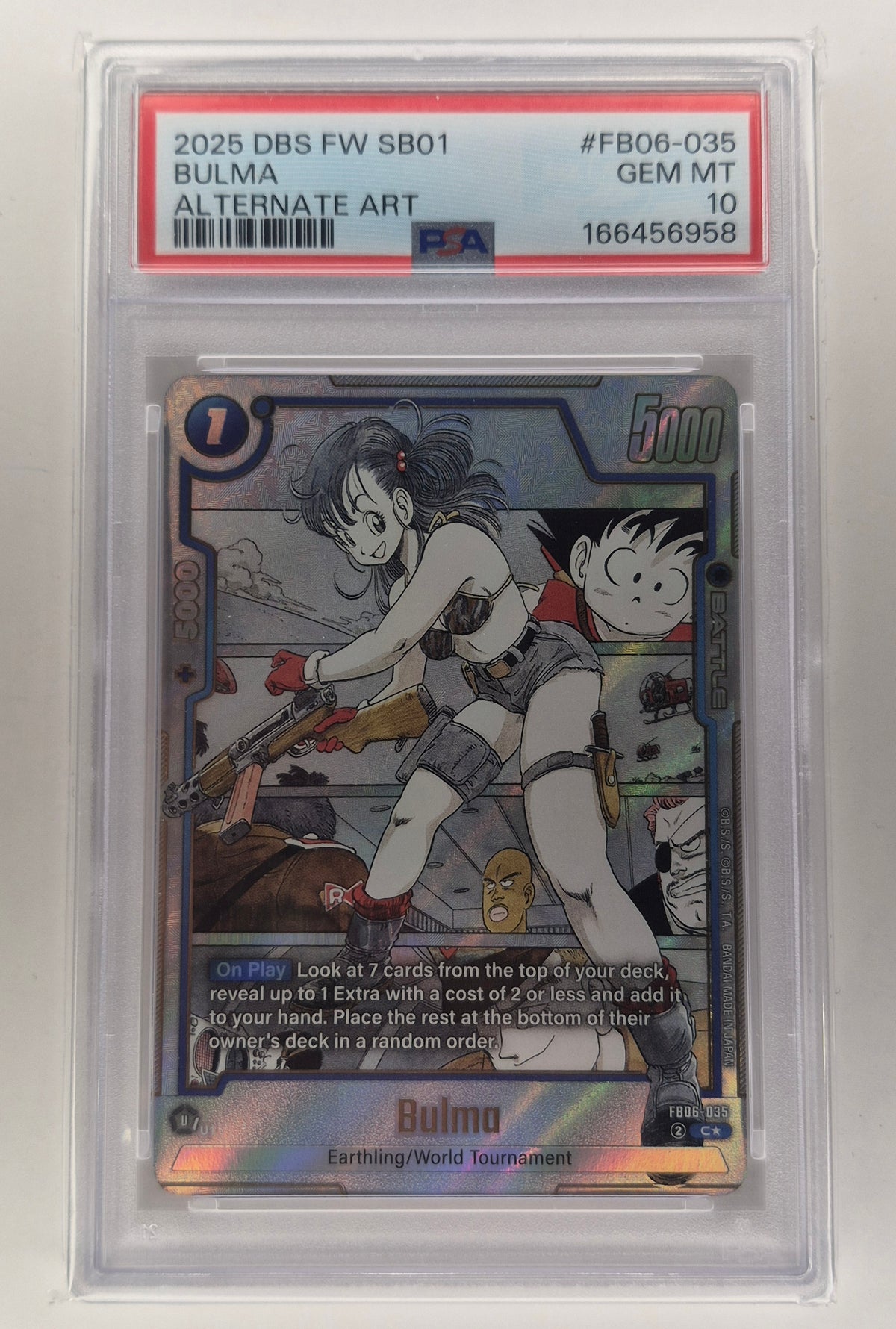 PSA 10 #FB06-035 BULMA - MANGA BOOSTER SB01 - DRAGON BALL FUSION WORLD