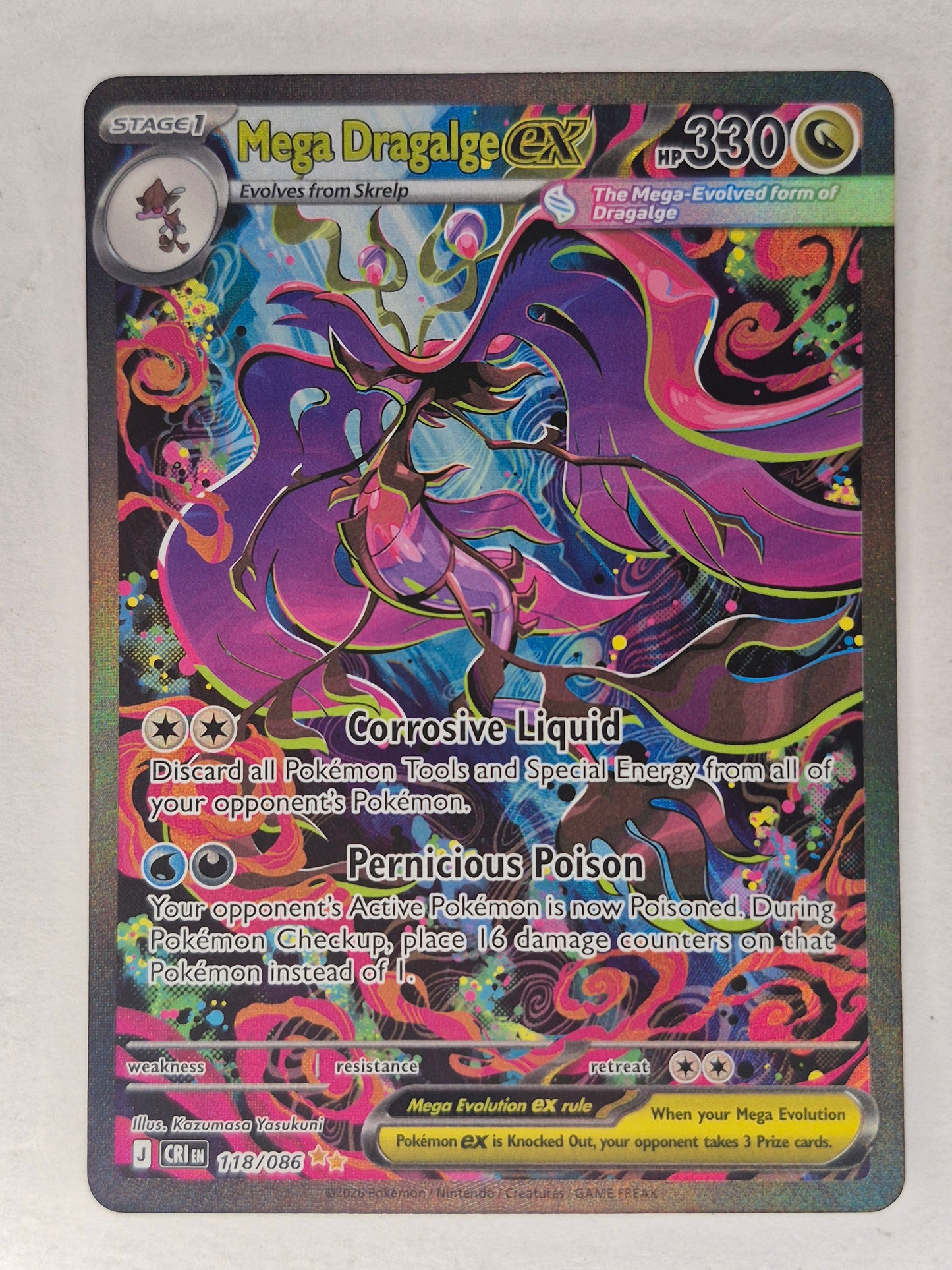 Pokemon TCG  Mega Dragalge ex 118/086 - Special Illustration Rare - Chaos Rising