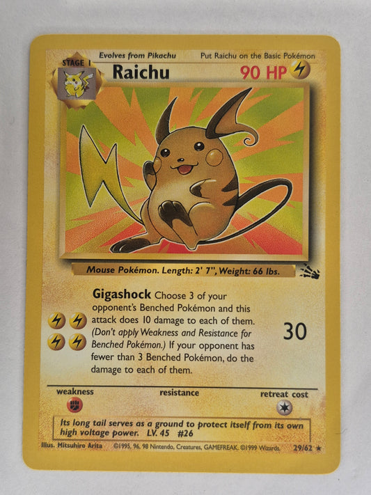 Pokemon TCG | Raichu 29/62 | Fossil Rare | Lightly Played