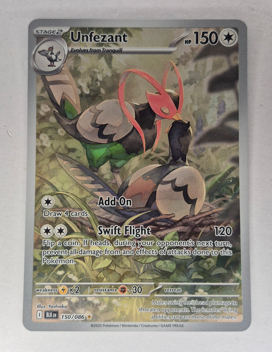 Unfezant - 150/086 - Illustration Rare - Black Bolt - Pokemon Card - NM