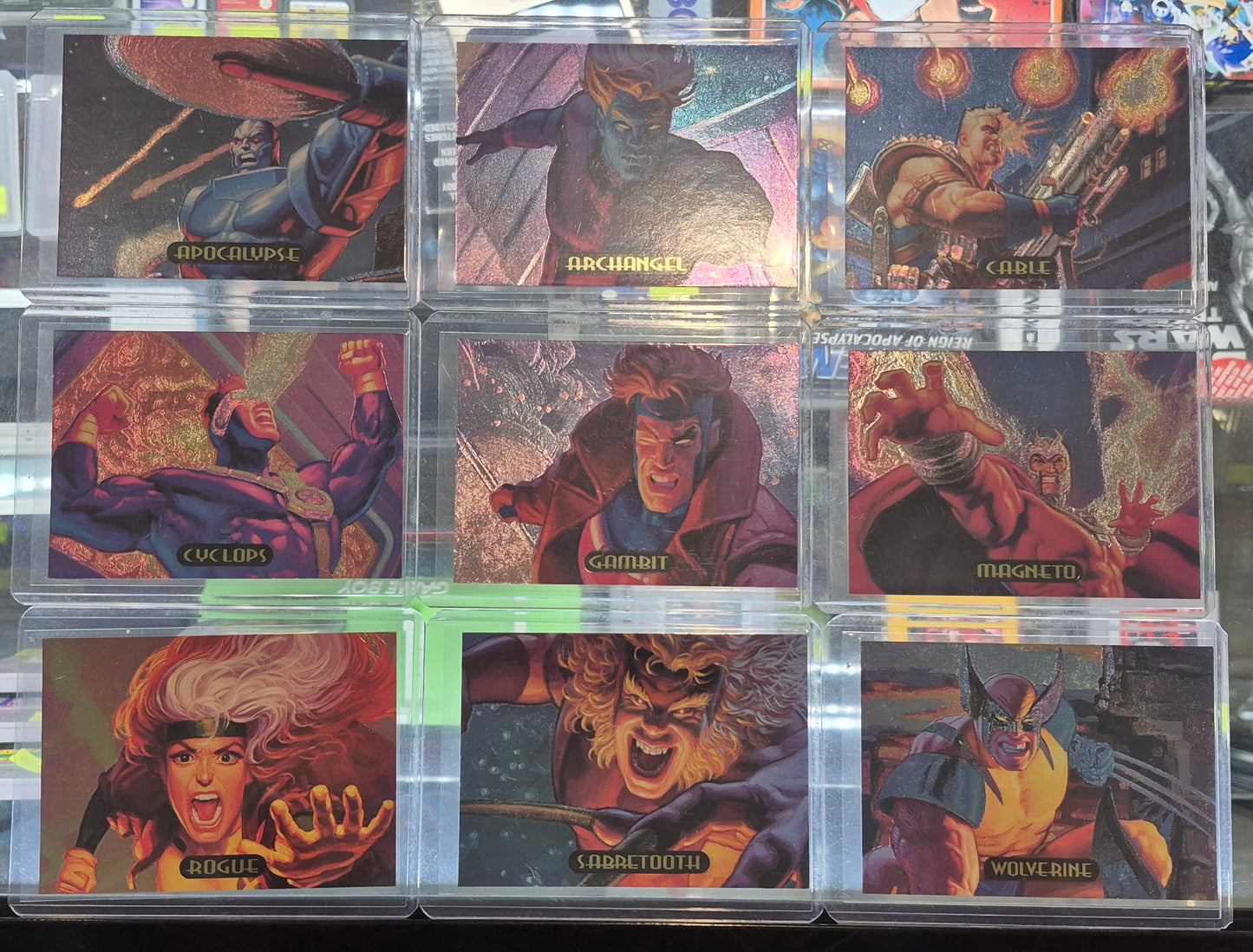 1994 Fleer Marvel Masterpieces trading card Powerblast Chase Card FULL SET (9)