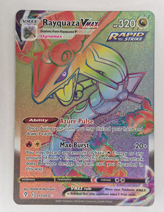 Rayquaza VMax Rainbow Secret Rare  - Pokemon Evolving Skies 217/203 LP