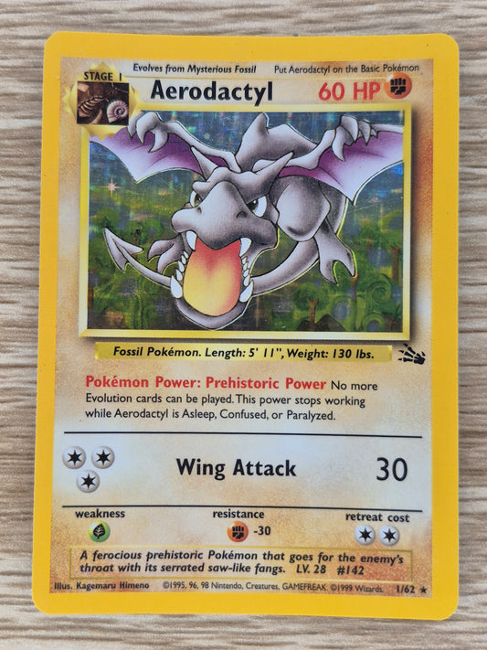 1999 Pokémon Fossil 1/62 Aerodactyl Holo HP