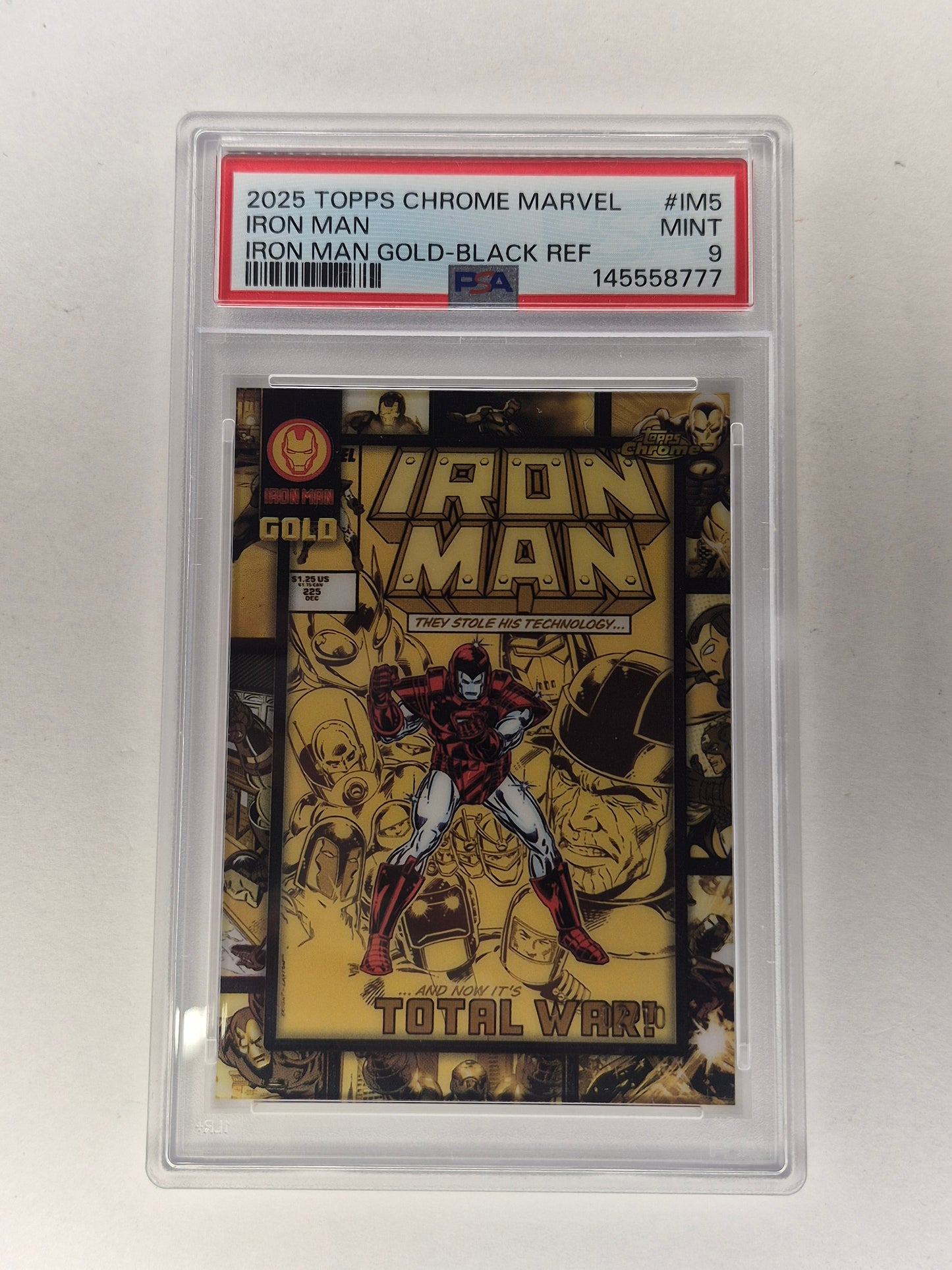 2025 Topps Chrome Marvel Iron Man Gold/Black IM5(02/10)PSA 9