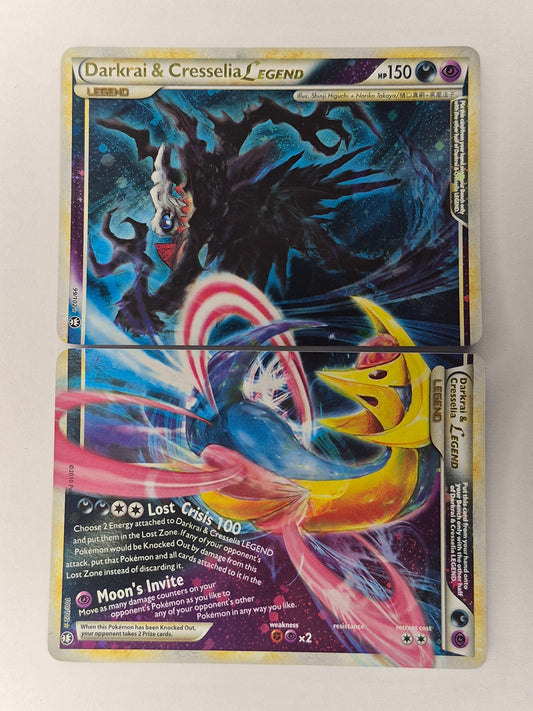 Darkrai & Cresselia Legend 99/102 100/102 Full art Ultra Rare Holo Pokemon Card Set LP