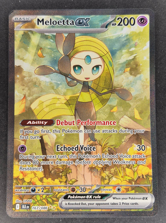 2025 Pokemon Meloetta ex - 167/086 167 - SV Black Bolt Holo NM