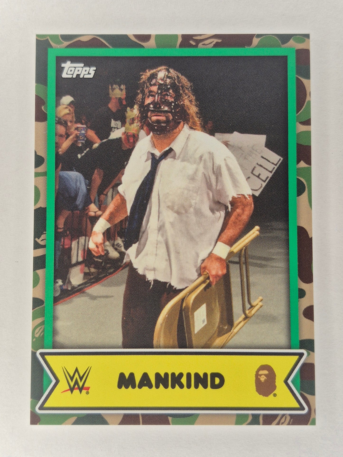 2025 Topps WWE X BAPE #16 MANKIND Base Green Camo  NM