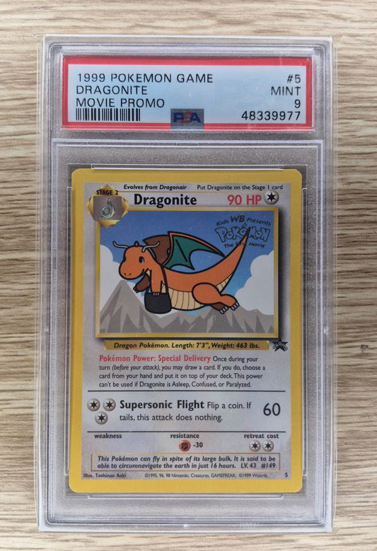 1999 Pokémon Game Movie Promo Dragonite #5 PSA 9