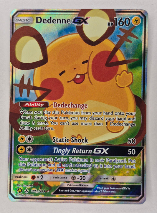 Pokémon TCG Dedenne GX 195a/214 Alternate Art Holo Full Art Promo NM