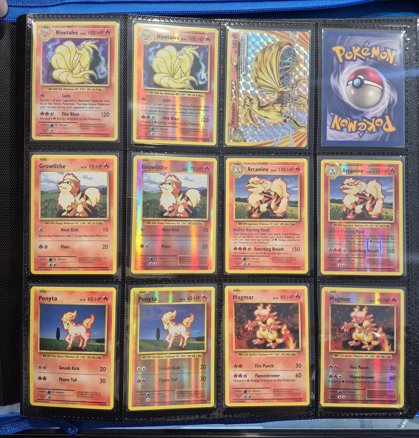 2016 Pokémon Evolutions Master Set inc.all Reverse Holo Cards in Palms Off Binder LP/NM