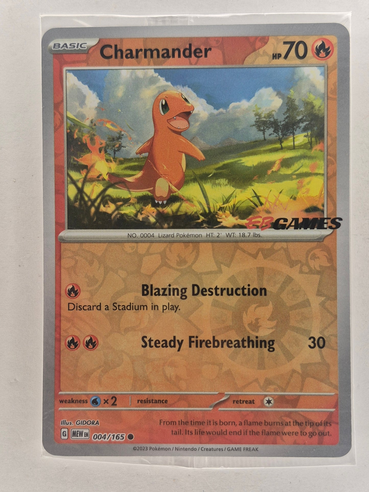 Charmander 004/165 - Pokemon 151 EB Games Promo - Sealed - Pokemon TCG Card