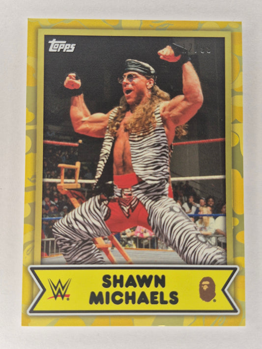 2025 Topps WWE x BAPE #20 Shawn Michaels Yellow Camo 12/99