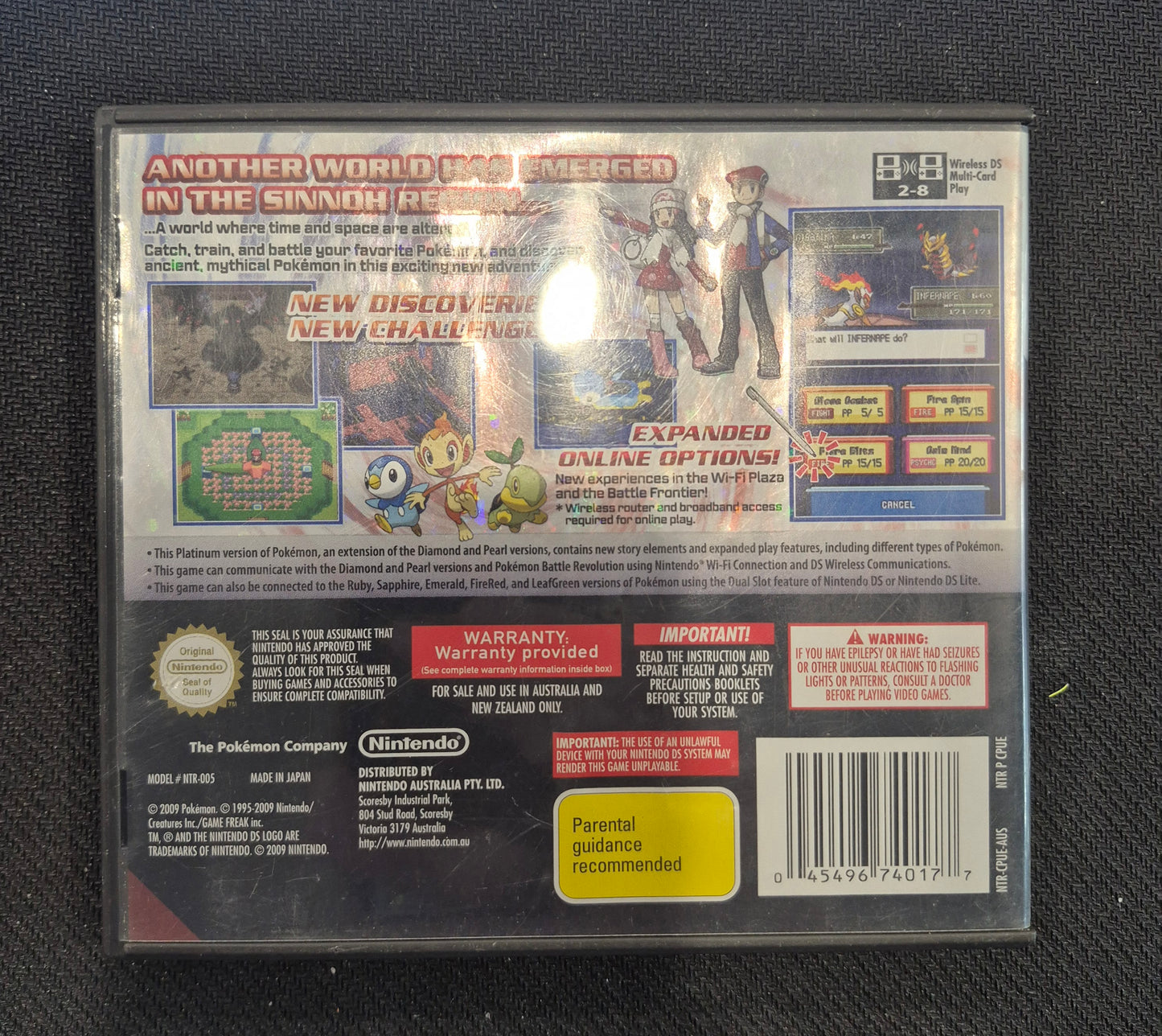 Nintendo DS POKEMON Platinum Version in Case Tested - AUS PAL