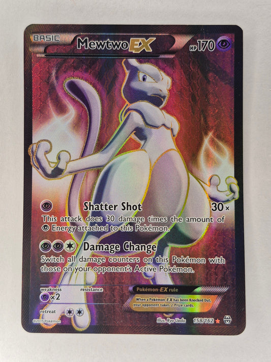 Pokémon Mewtwo-EX TCG Full Art Ultra Rare Holo Card Breakthrough 158/162 LP