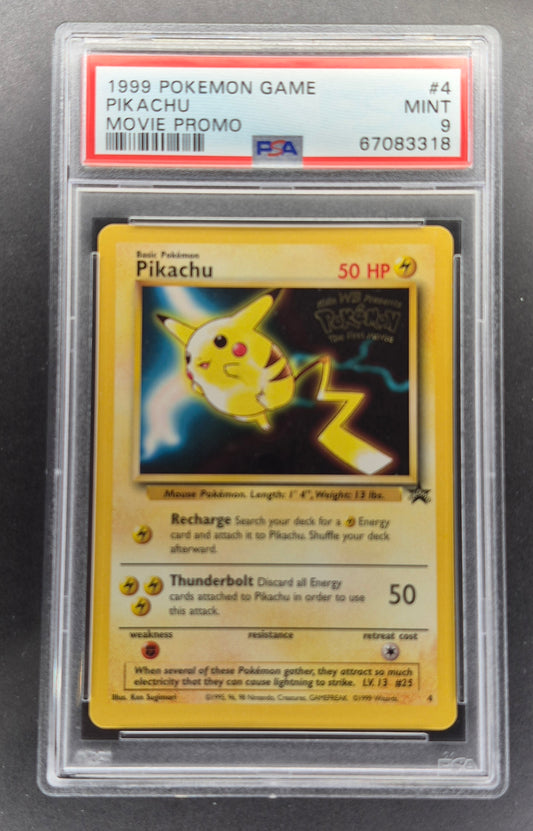 PSA 9 PIKACHU #4 First Movie Black Star Promo 1999 - Pokemon Card WOTC