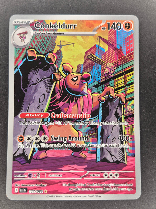 Pokemon SV: Black Bolt Conkeldurr - 127/086 (IR) #127/086 (Holo) NM