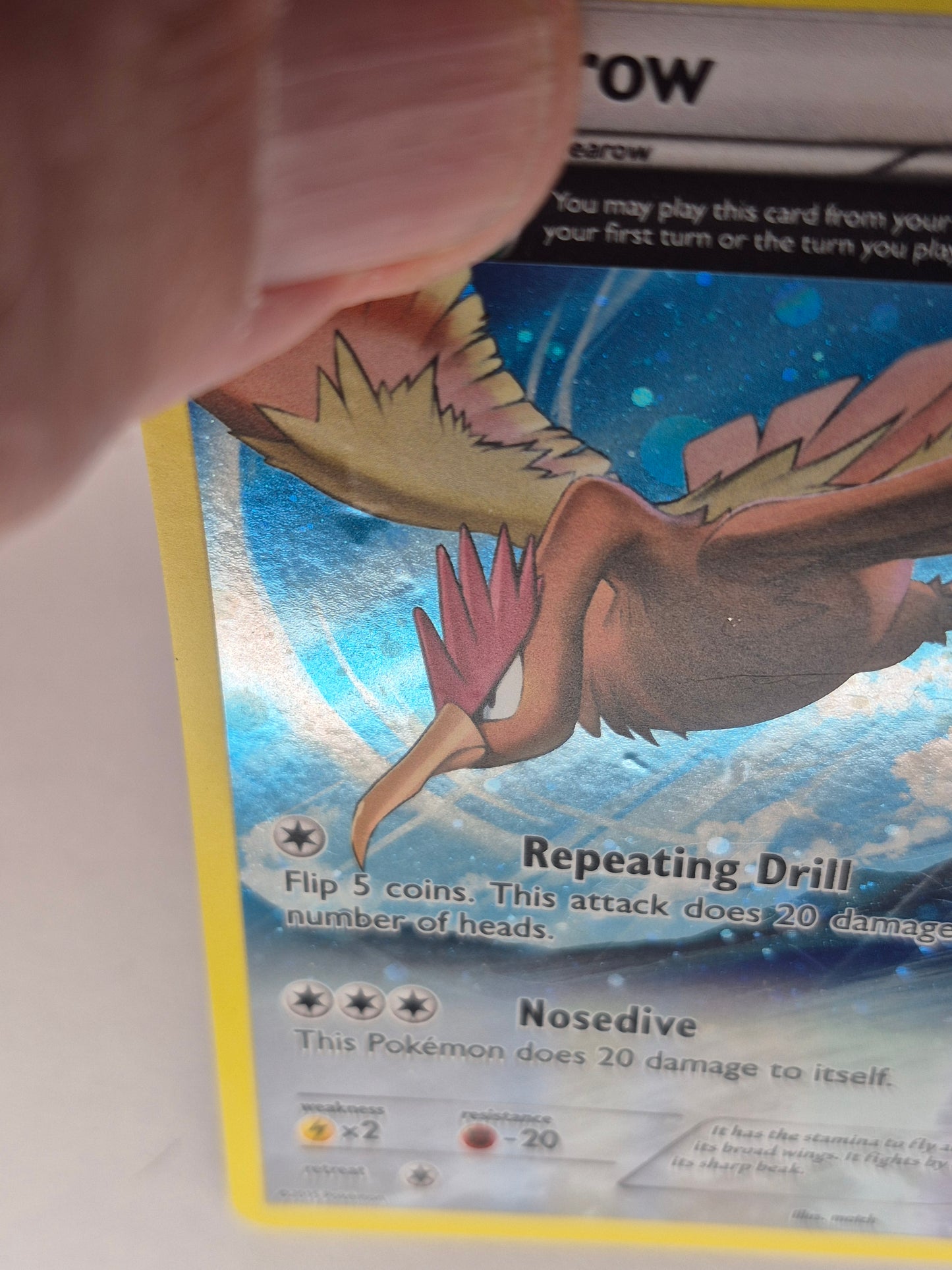 Pokémon TCG Fearow Delta Ancient Trait XY57 Black Star Promo Cosmos Holo DMG