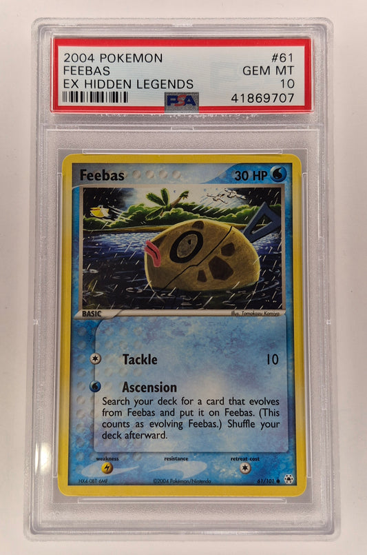 2004 Pokémon Feebas 61/101 EX Hidden Legends PSA 10 Pop 6 !!