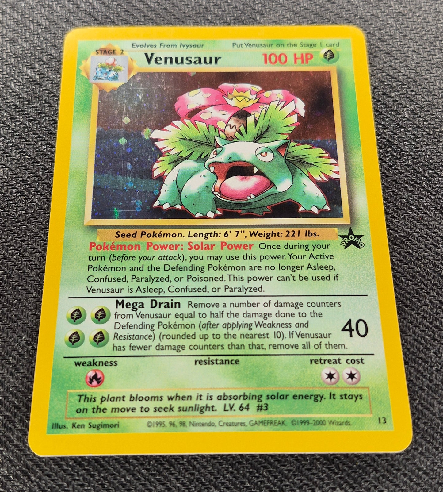 Pokémon Venusaur Black Star Promo #13 WOTC 2000 – Near Mint Vintage Holo