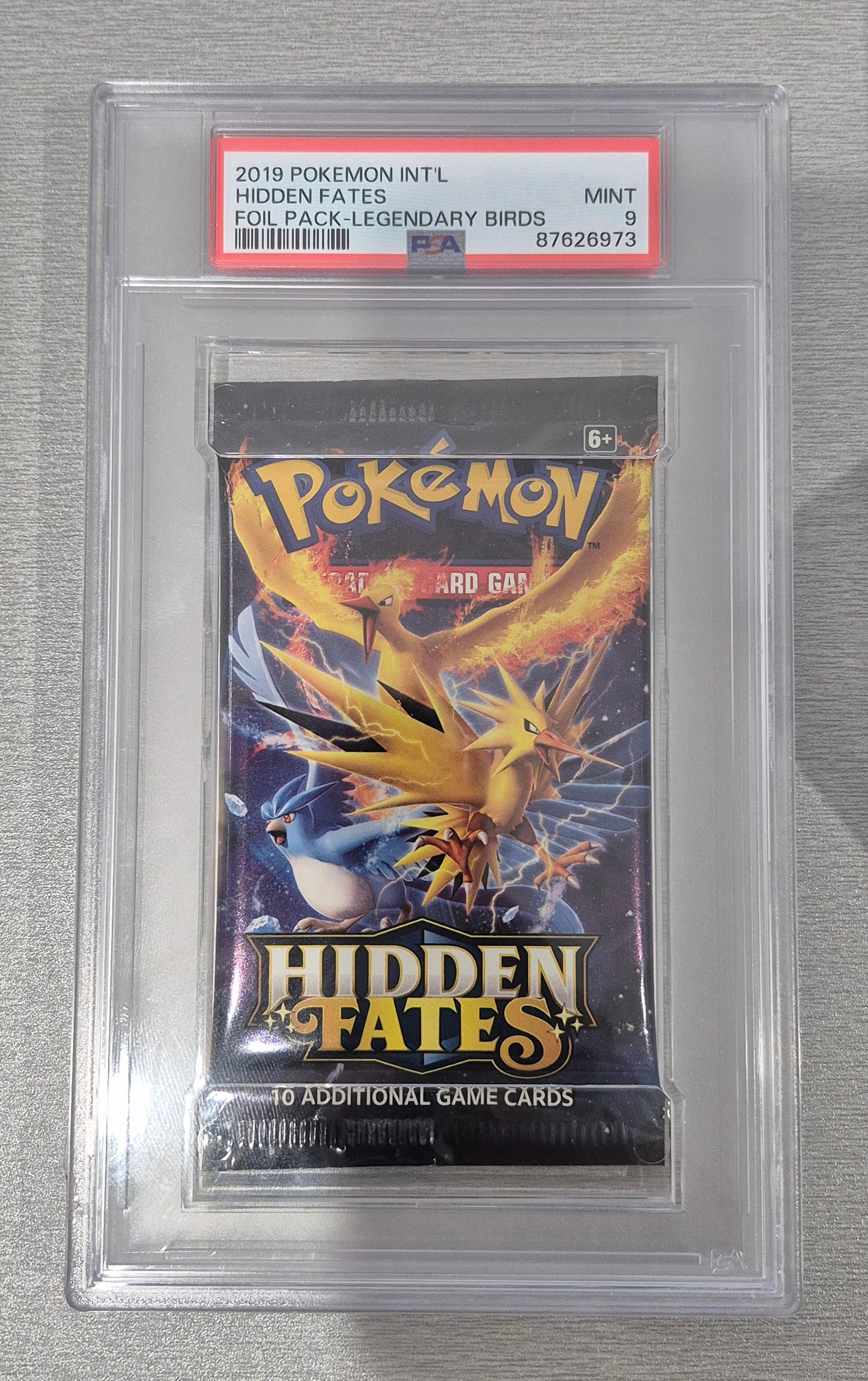 2019 Pokémon Hidden Fates Legendary Birds Booster Pack PSA 9 Mint