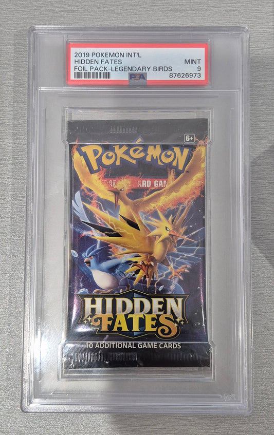 2019 Pokémon Hidden Fates Legendary Birds Booster Pack PSA 9 Mint