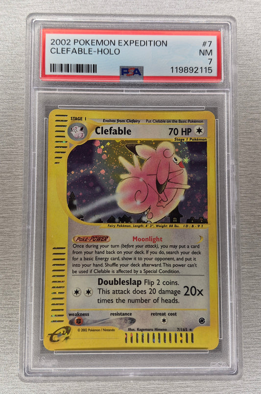 2002 Pokémon Expedition 7/165 Clefable Holo PSA 7 NM