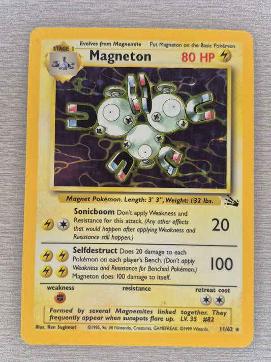 Pokemon 1999 Magneton Holo Rare Fossil 11/62