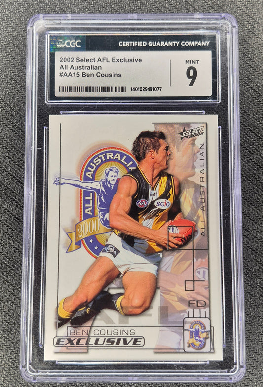 2002 Select AFL Exclusive All Australian #AA15 Ben Cousins CGC 9