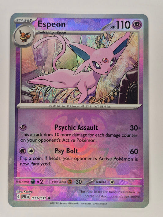 2025 Pokémon Prismatic Evolutions 033/131 Espeon Masterball NR MT