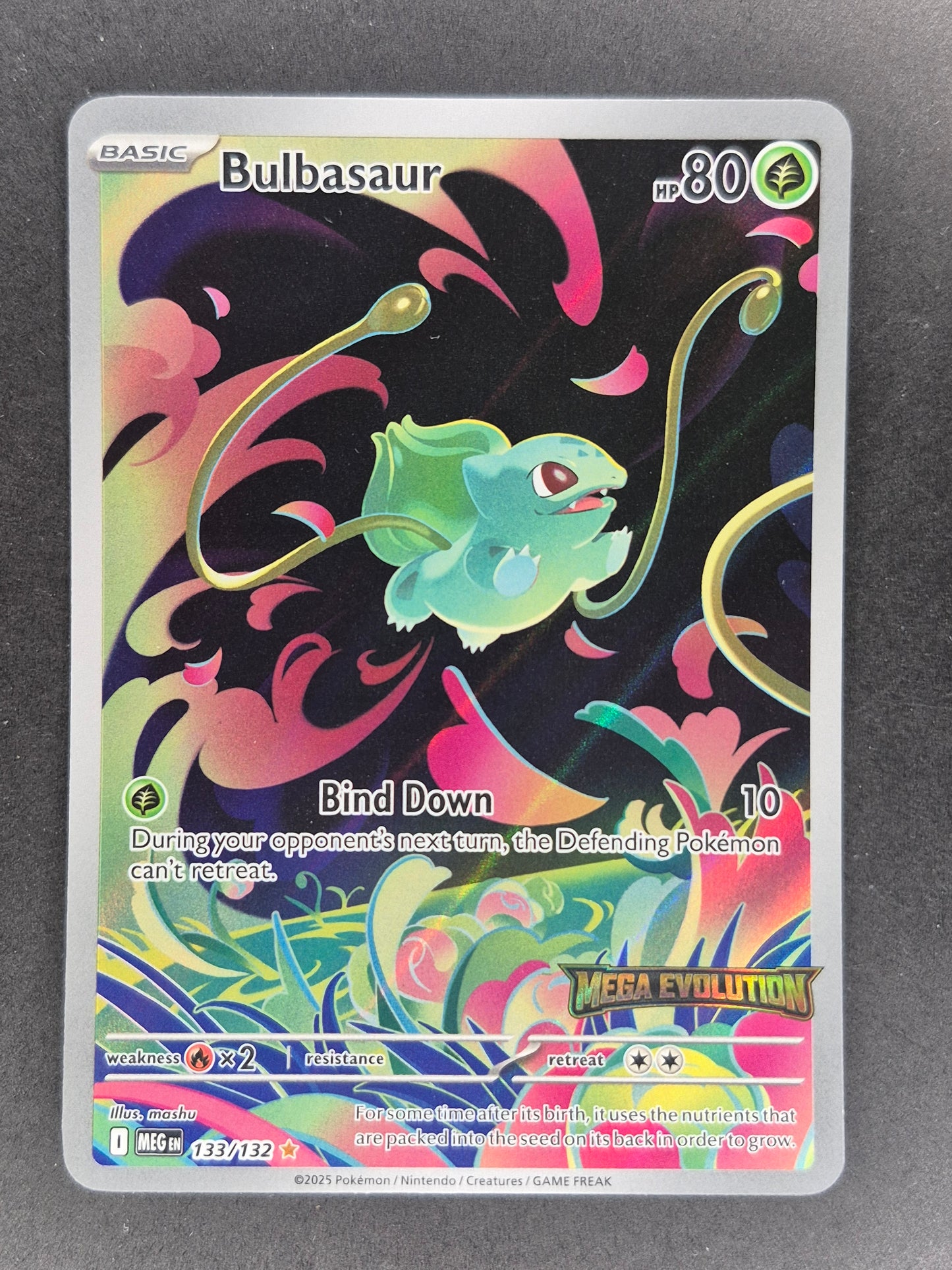Bulbasaur STAMPED 133/132 Mega Evolution Illustration Rare Pokémon TCG