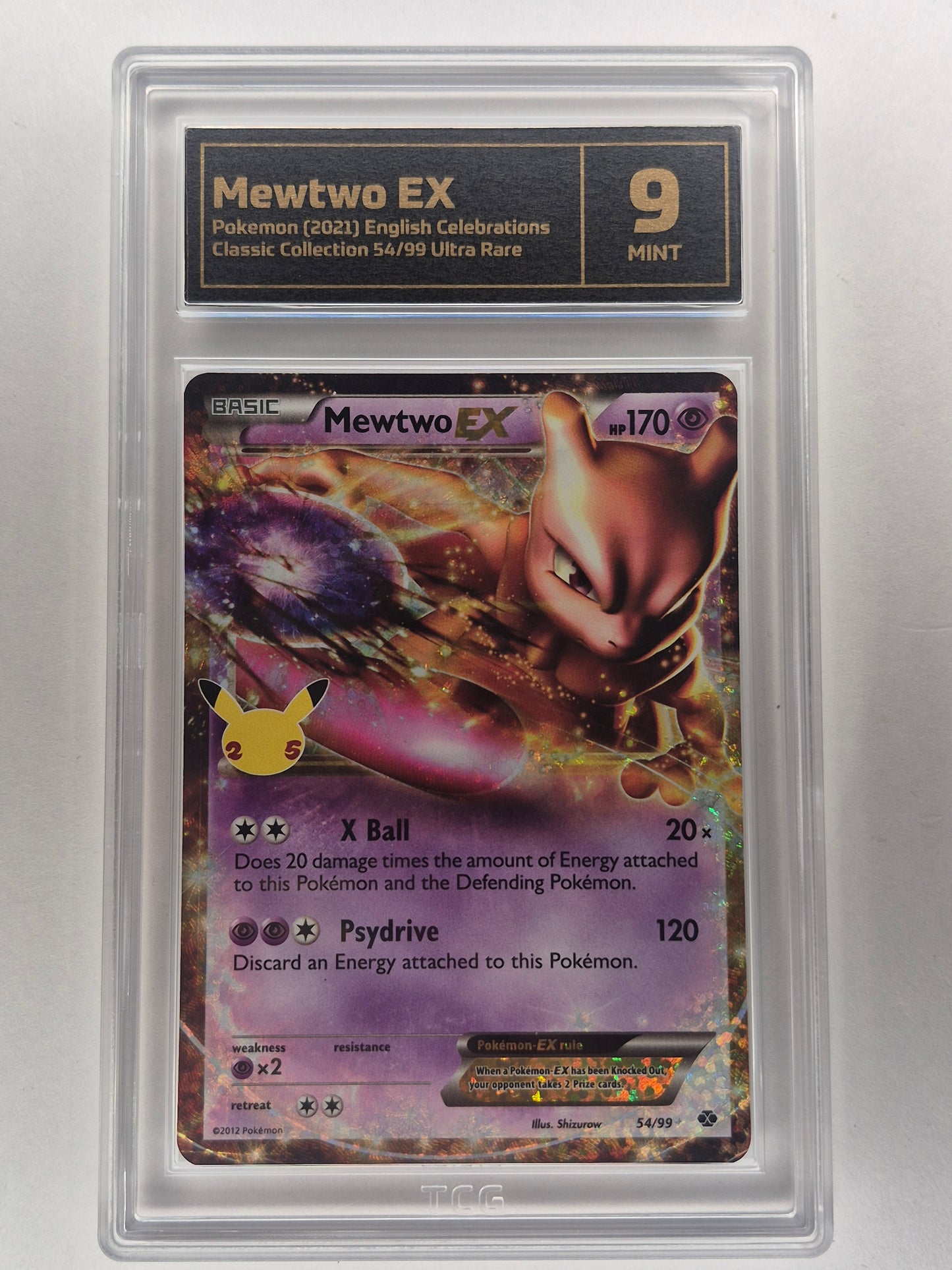 2021 Pokémon Celebrations(54/99) Mewtwo EX TCG 9 Mint
