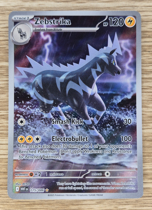 Zebstrika 115/086 Illustration Rare Pokemon Scarlet & Violet White Flare