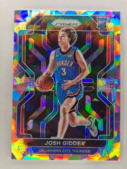 2021-22 Prizm Josh Giddey Cracked Ice Rookie RC Basketball Card #301