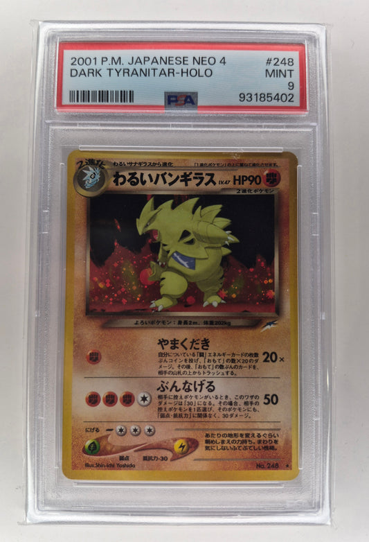 2001 Pokémon Japanese Neo 4 Dark Tyranitar Holo #248 PSA 9