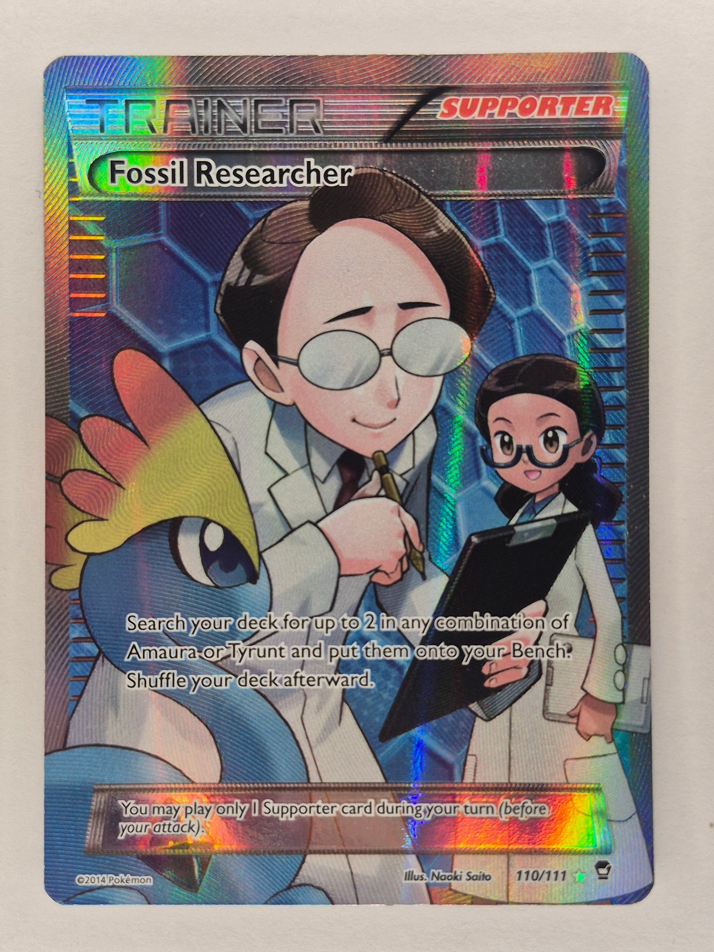 Pokémon TCG Fossil Researcher Furious Fists 110/111 Holo Full Art LP