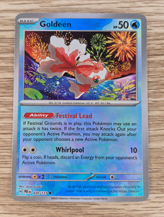 Pokemon Prismatic Evolutions 020/131 Goldeen Master Ball