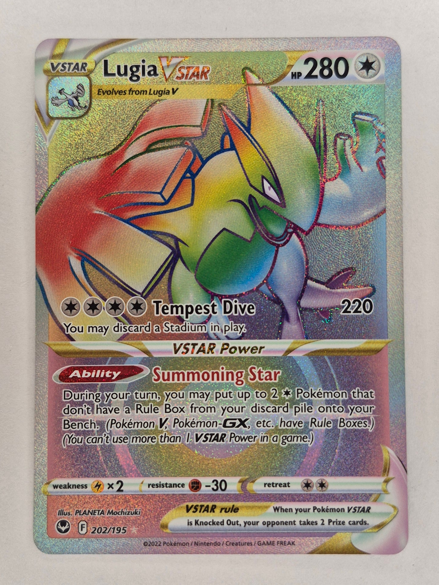 Lugia VSTAR 202/195 Pokemon Silver Tempest Secret Rare LP