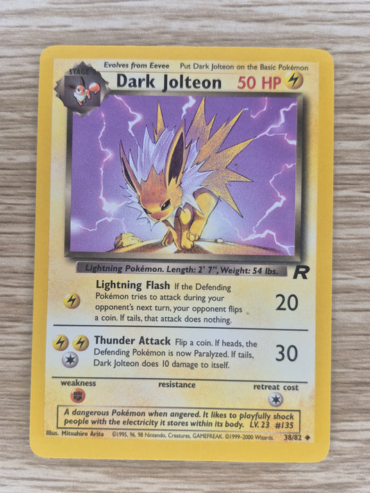 2000 Pokémon Rocket 38/82 Dark Jolteon Non Holo LP