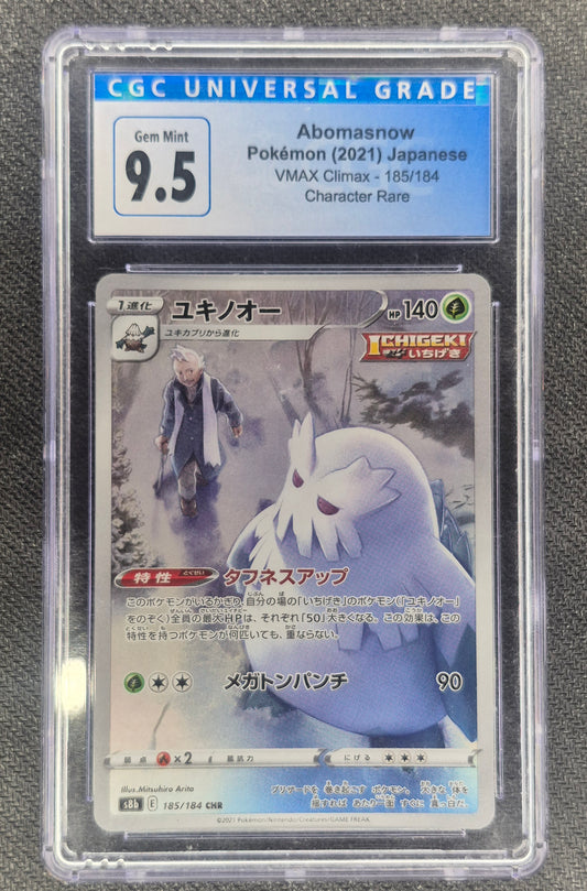 Pokemon Card Abomasnow  185/184 S8b Japanese VMAX Climax Full Art CGC MINT+ 9.5