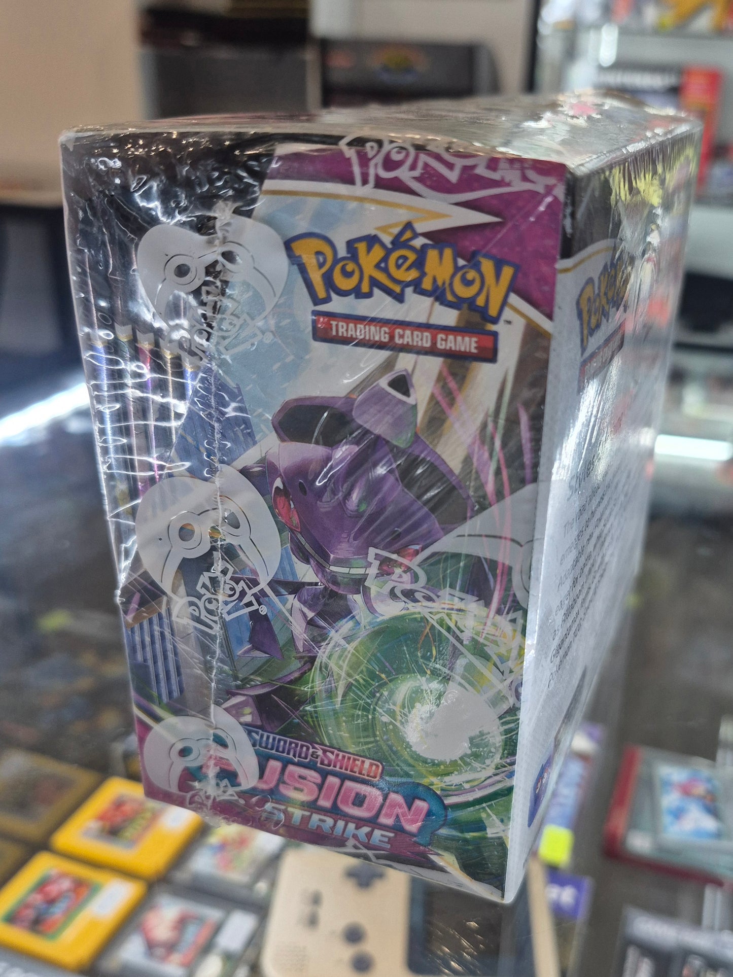 Pokemon SWSH Fusion Strike Sealed Booster Box in Desacne Clear Protector