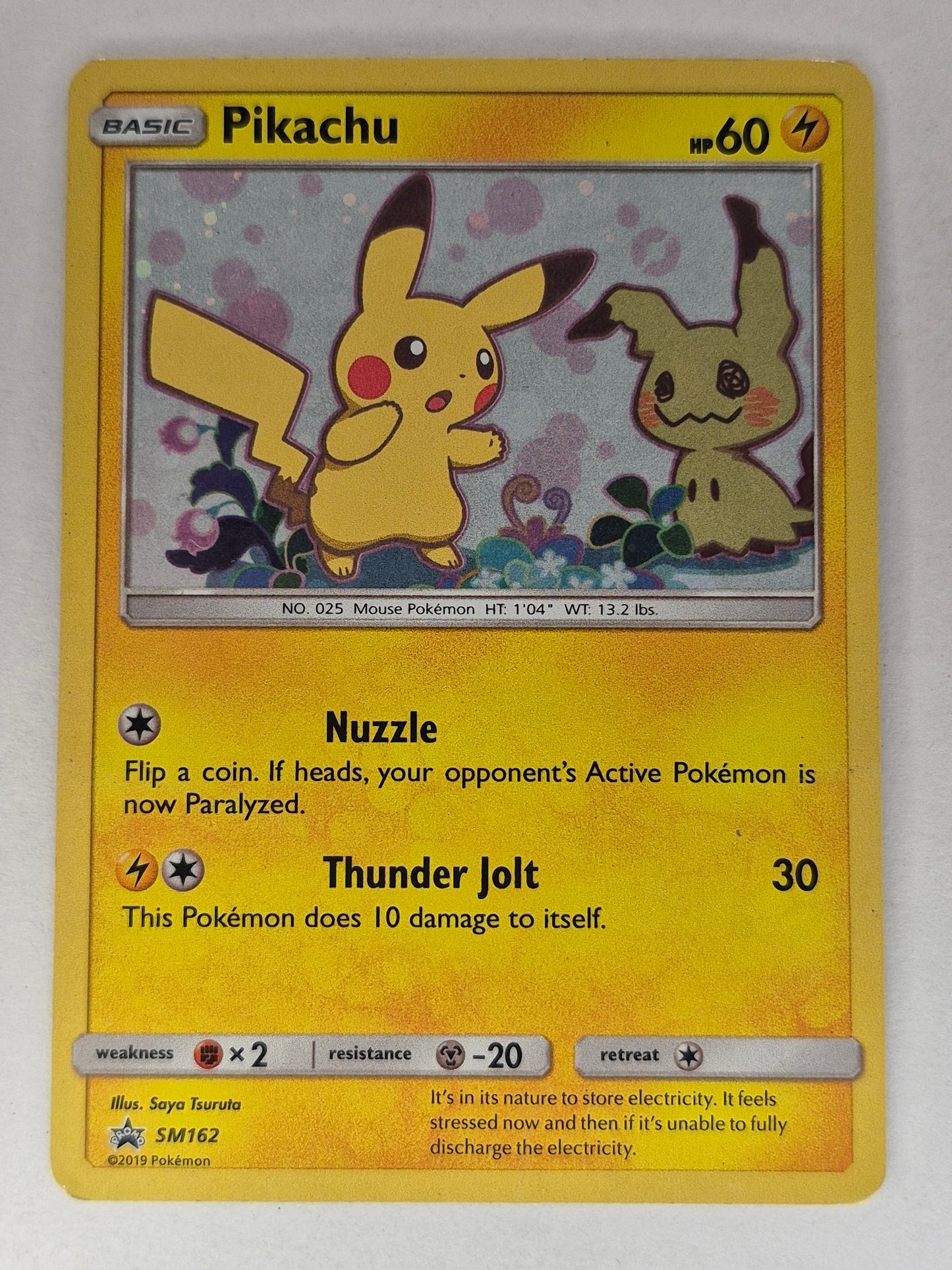 2019 Pokemon SM Black Star Promos Pikachu #SM162 DMG