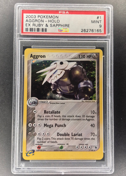 2003 Pokémon EX Ruby & Sapphire 1/109 Aggron Holo PSA 9