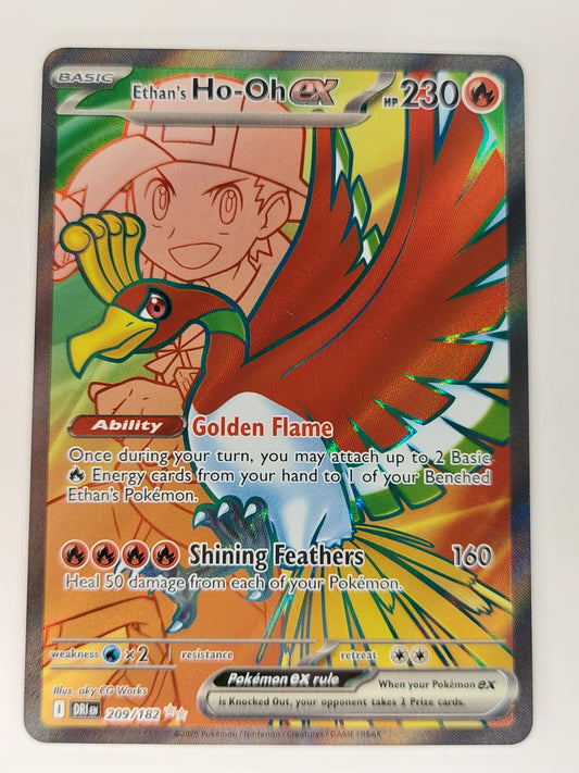 2025 Pokemon Ho-Oh ex Full Art Ultra Rare Destined Rivals 209/182