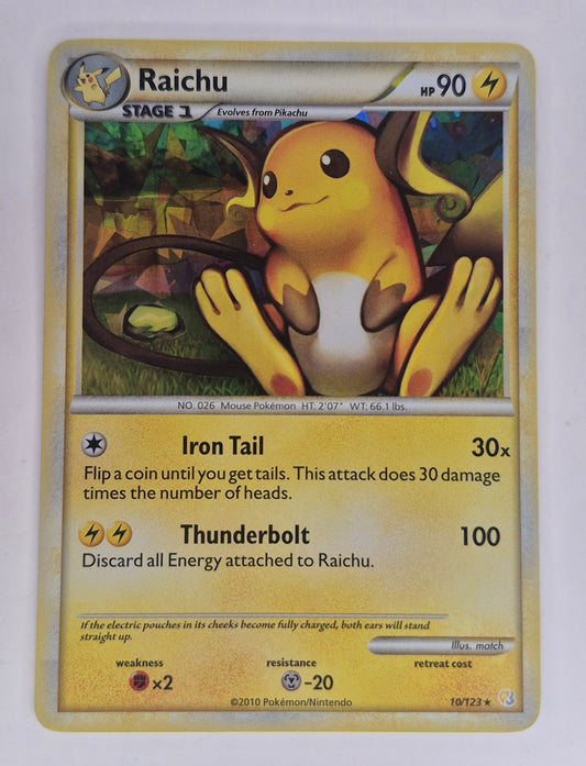 2010 Raichu Holo Rare HeartGold SoulSilver Cracked Ice Holo 10/123 LP