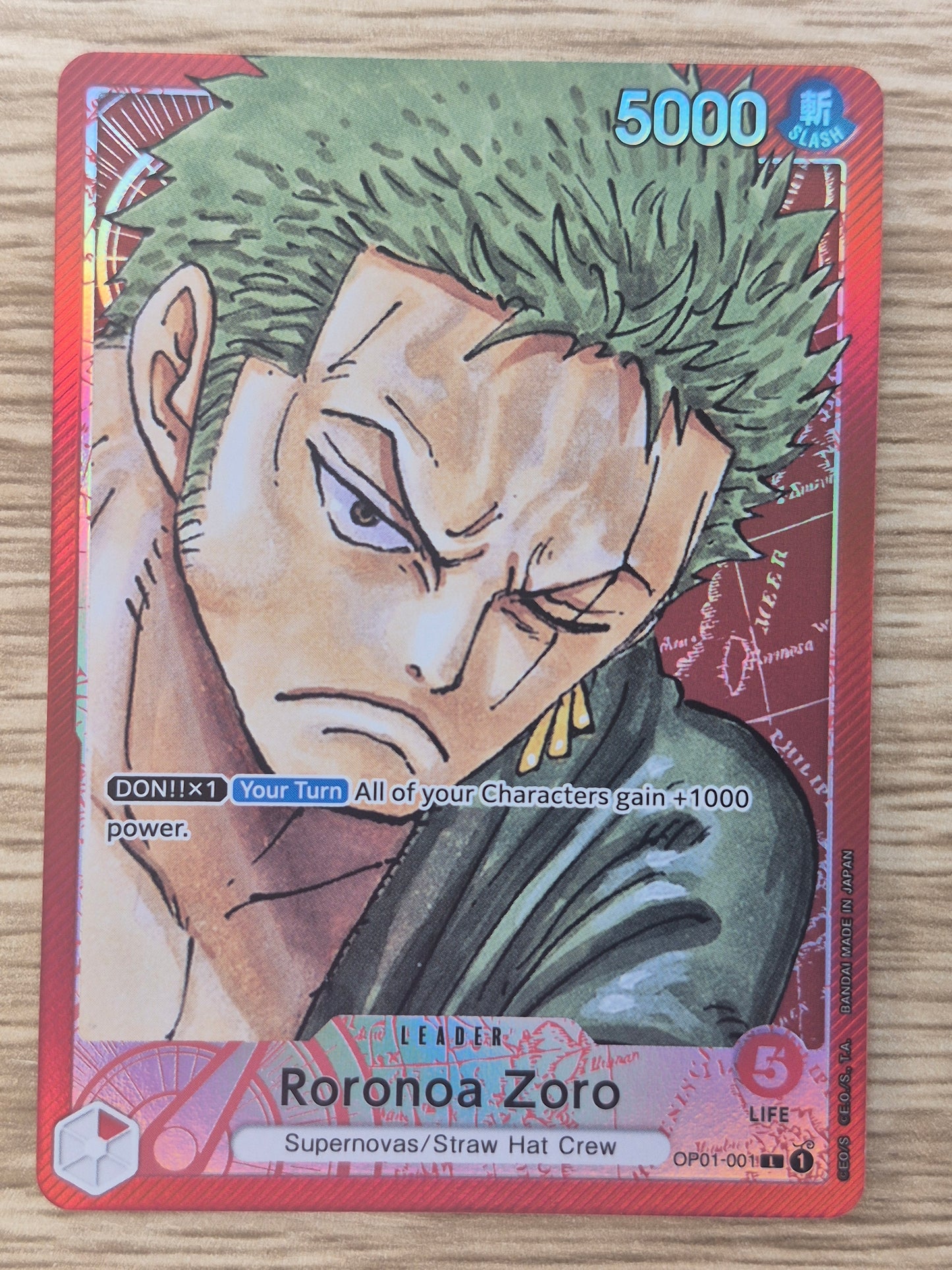Roronoa Zoro OP01-001 Manga Leader Alt Art One Piece English Near Mint