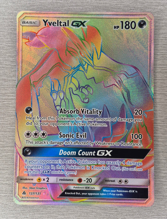Yveltal GX - 137/131 - Pokemon Forbidden Light Sun & Moon Secret Rare Card LP