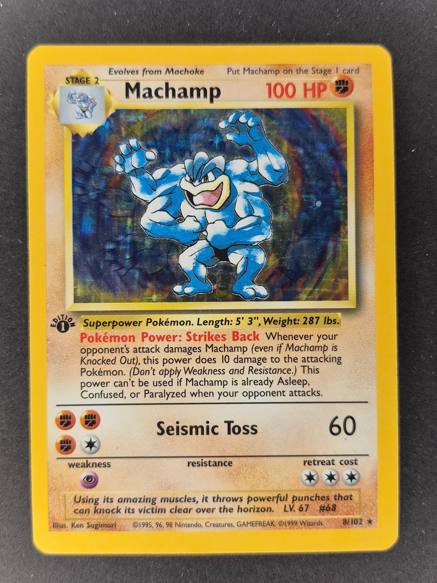 Machamp 1st Edition Base Set 8/102 Pokémon Card HP