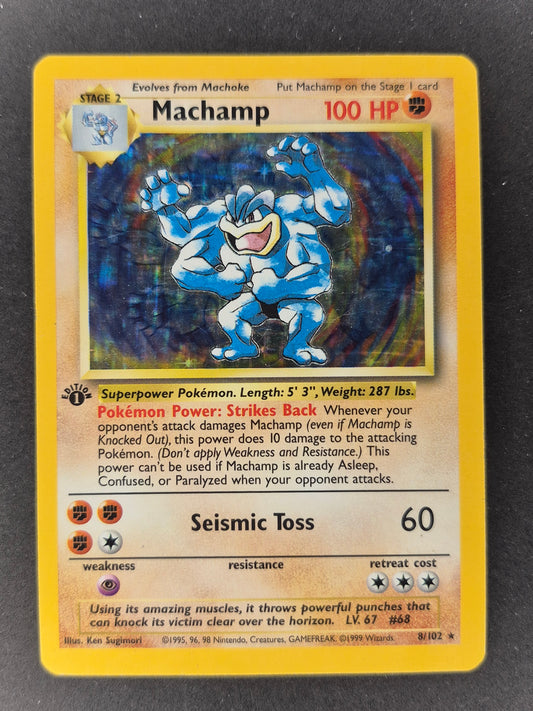Machamp 1st Edition Base Set 8/102 Pokémon Card HP