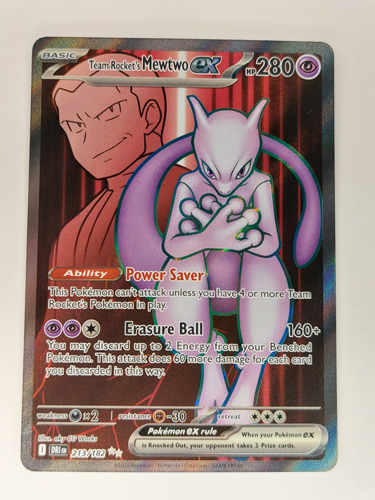 2025 Pokemon Team Rocket's Mewtwo ex Full Art Destined Rivals 213/182