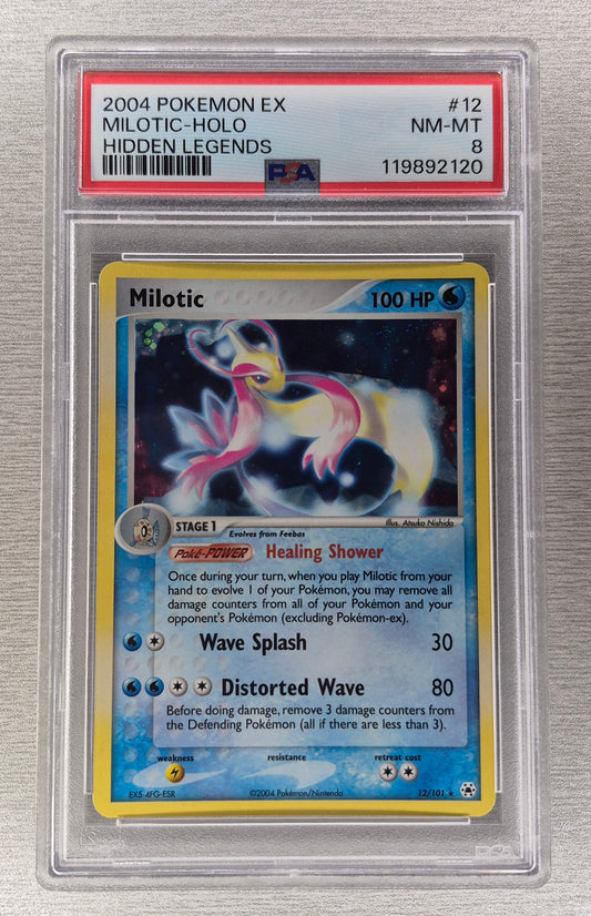 2004 Pokémon EX Hidden Legends 12/101 Milotic Holo PSA 8